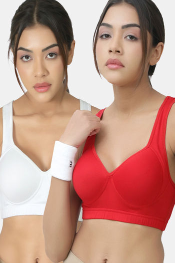 Buy Lady Lyka Padded Sports Bra (Pack of 2) - Multicolor